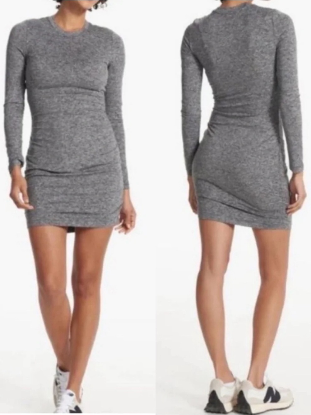 Vuori Long Sleeve Halo Essential Ruched Dress
Heather Grey DreamKnit